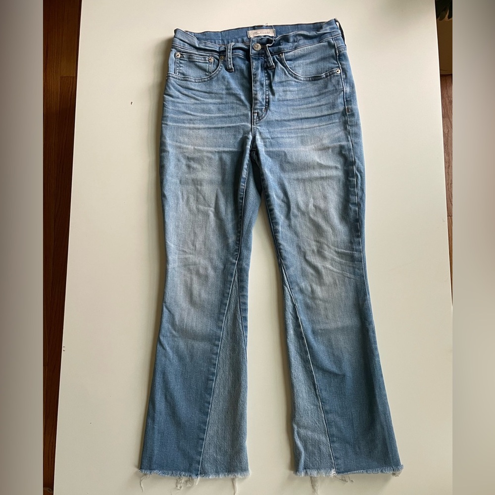 Madewell Cali Demi Boot Jeans, Mid Rise, Distressed, Size 27